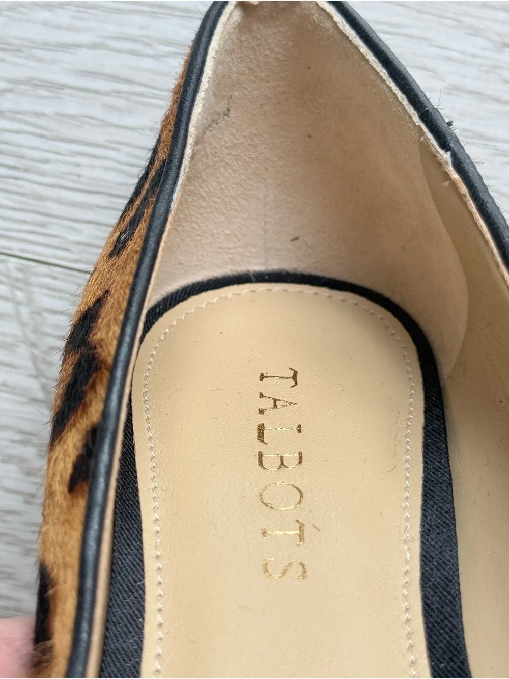 Talbots Leopard Calf Hair Wedge Pumps Women Size 6N Narrow Hair On Hide Shoes